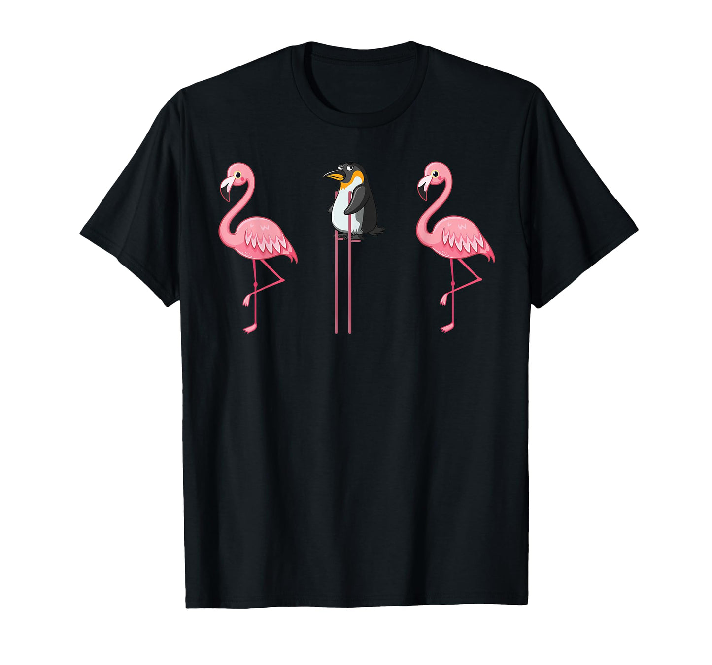 Flamingo Penguin On Stilts Tshirt Flamingo Lover Gifts T-Shirt