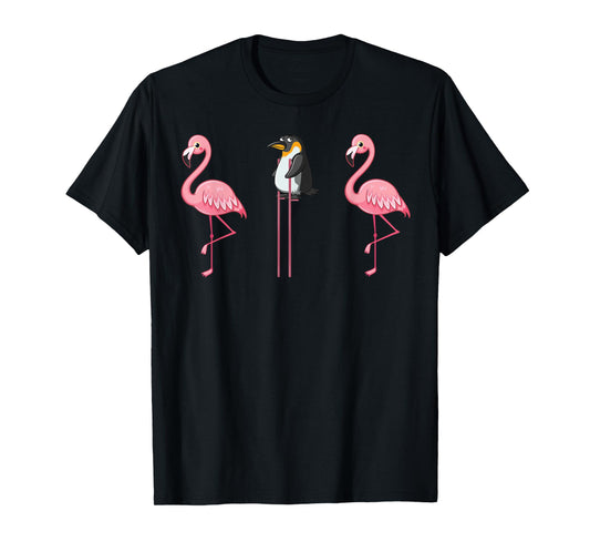 Flamingo Penguin On Stilts Tshirt Flamingo Lover Gifts T-Shirt