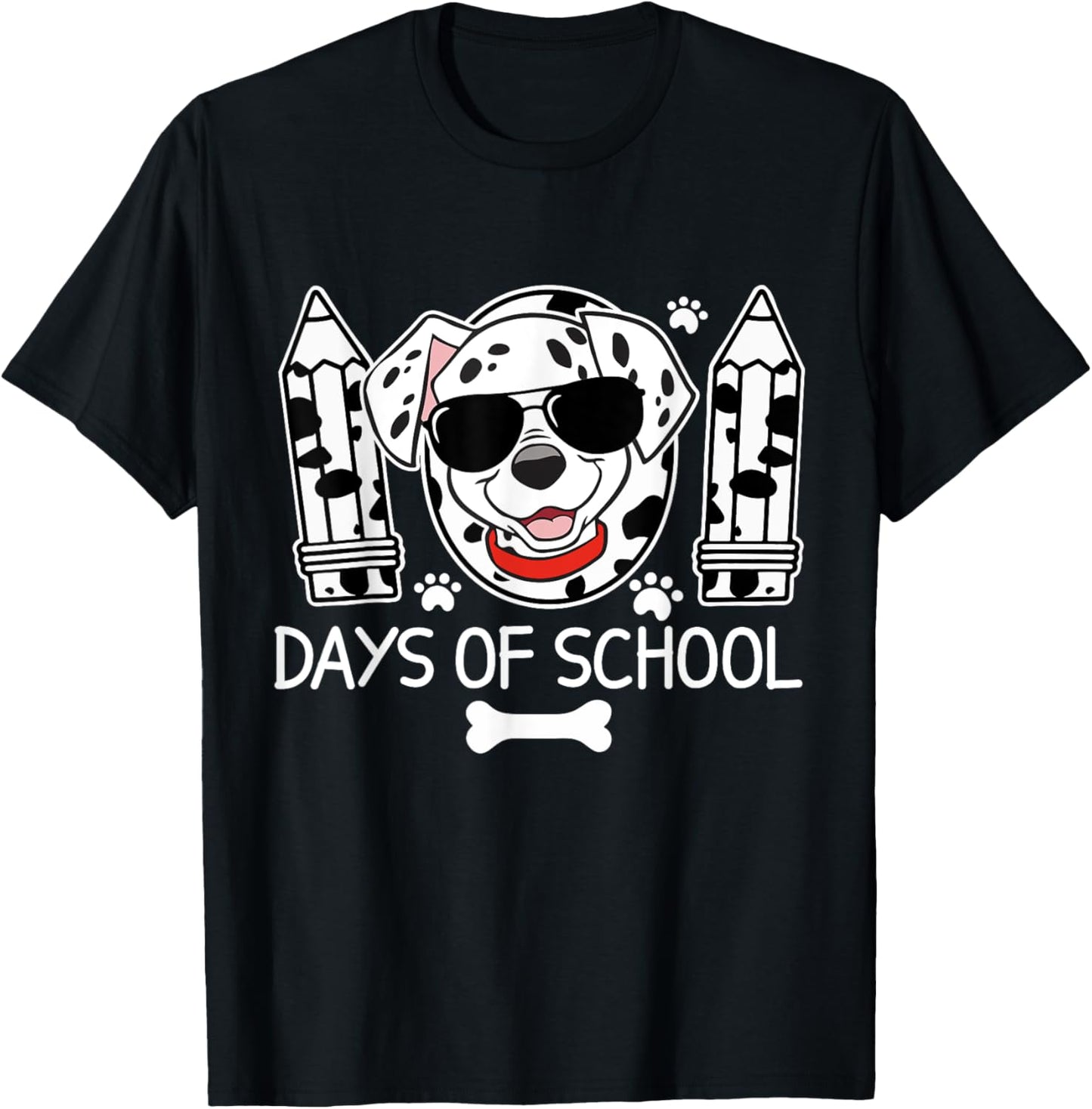 100 Days Smarter Dalmatian Dog 100 Days Of School Kids Boys T-Shirt