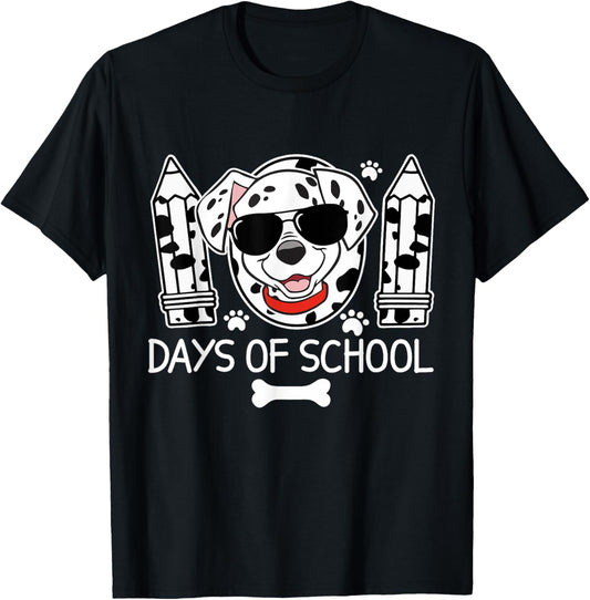 100 Days Smarter Dalmatian Dog 100 Days Of School Kids Boys T-Shirt