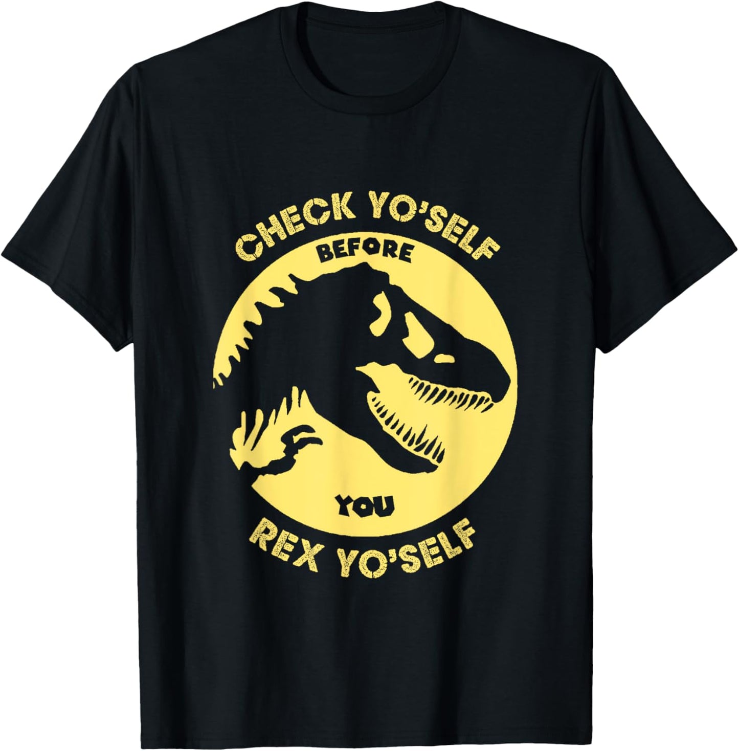 Check Yo'Self Before You Rex Yo'Self Funny Dinosaur T-Shirt T-Shirt