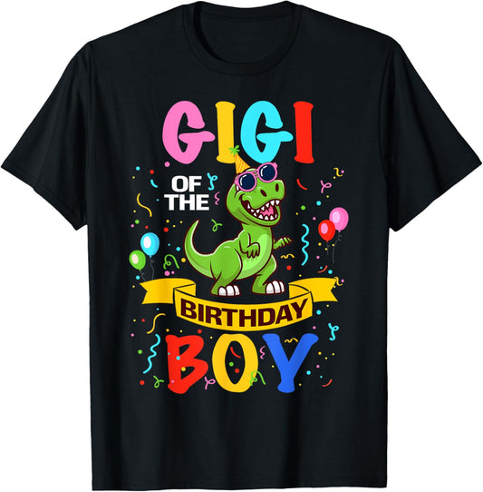 Gigi of the Birthday Boy T-Rex Dinosaur BDay Matching Family T-Shirt