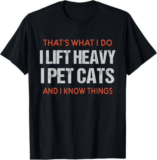 Funny Gym Workout Weightlifting Cat Animal Themed Saying T-Shirt