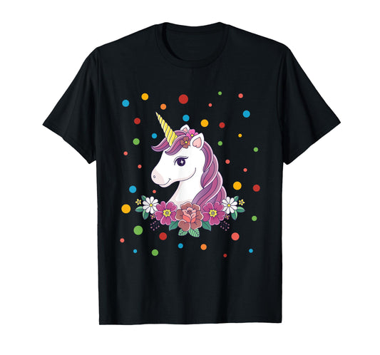 Dot Day Shirt Polka Dots Dotted Unicorn Kid Girls Youth T-Shirt
