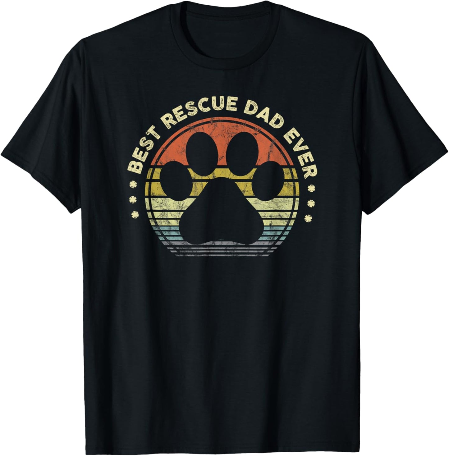 Best Rescue Dad Ever - Vintage Retro Mens Dog Cat Lover T-Shirt