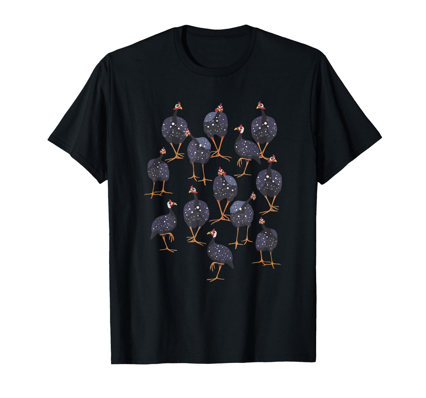 Guinea Fowl Hen Graphic Bird Art Pattern T-Shirt