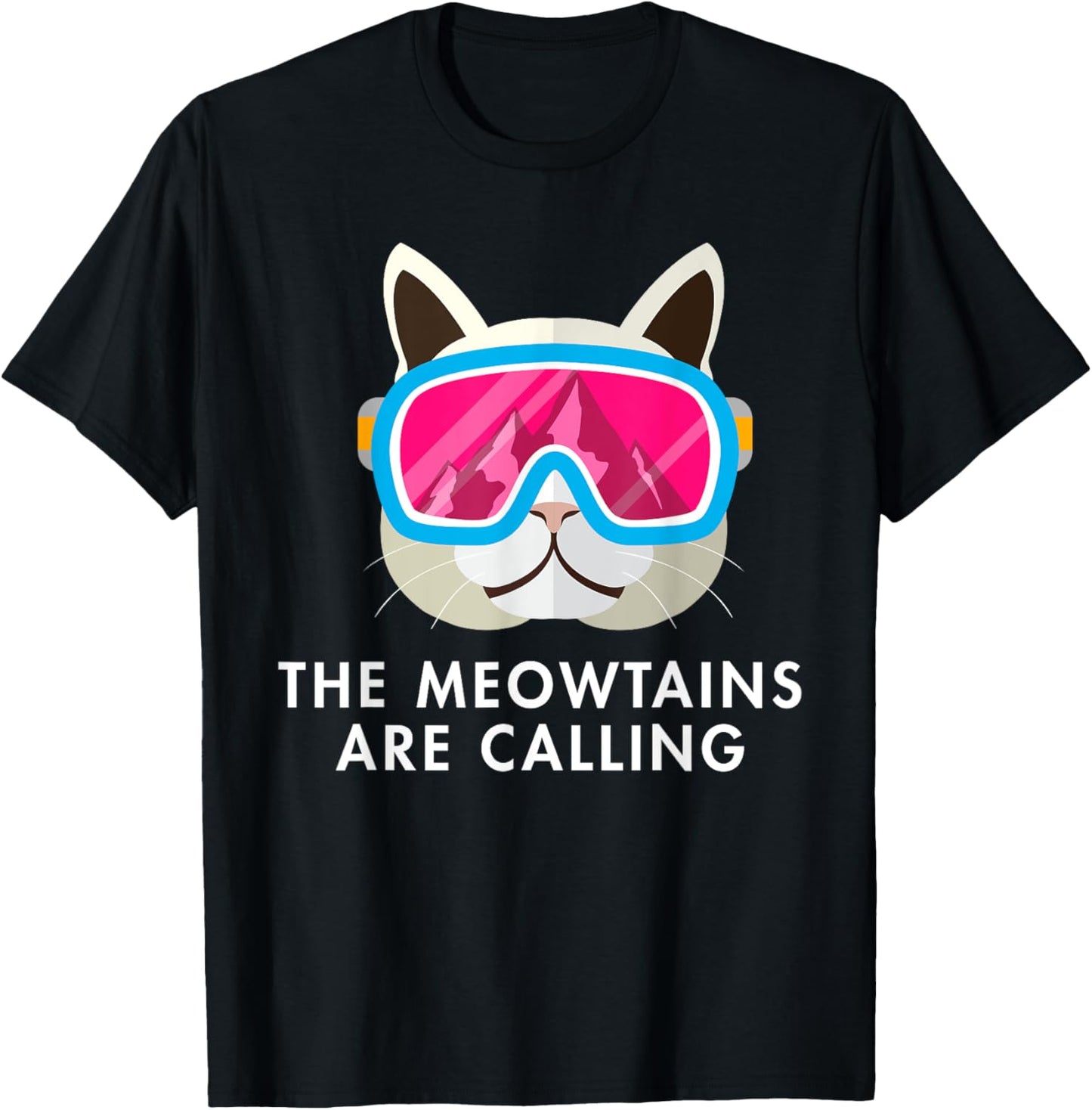 Ski Cat Cats Skiing Snowboard Skier Mountains Outfit T-Shirt