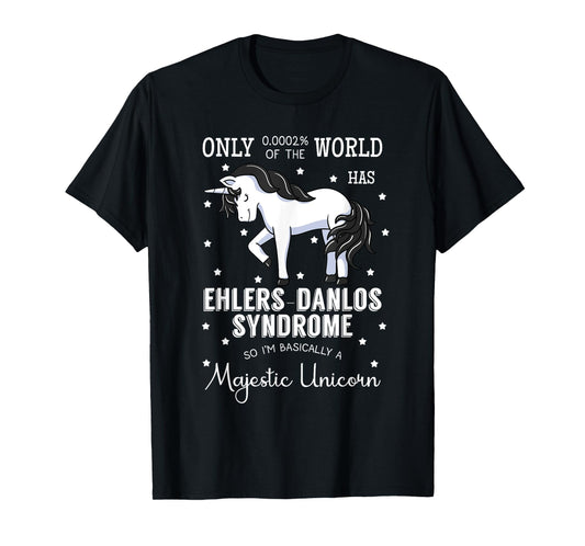 Majestic Unicorn Ehlers Danlos Black And White Zebra Stripe T-Shirt
