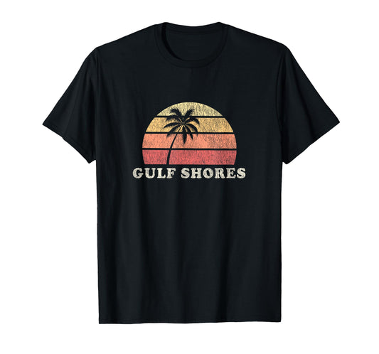 Gulf Shores AL Vintage 70s Retro Throwback Design T-Shirt