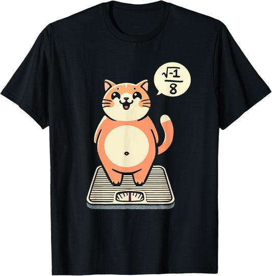 Math Pun Cat "I Overate" i Over 8 Funny Math Teacher T-Shirt