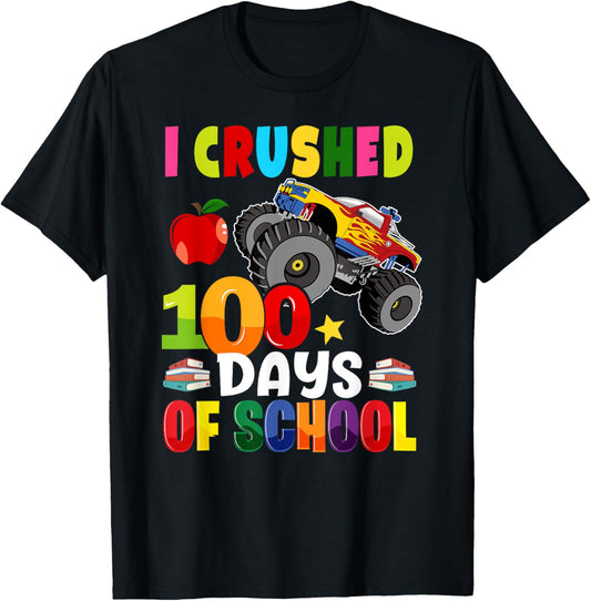 100 Days of School Monster Truck 100th Day of School Boys T-Shirt