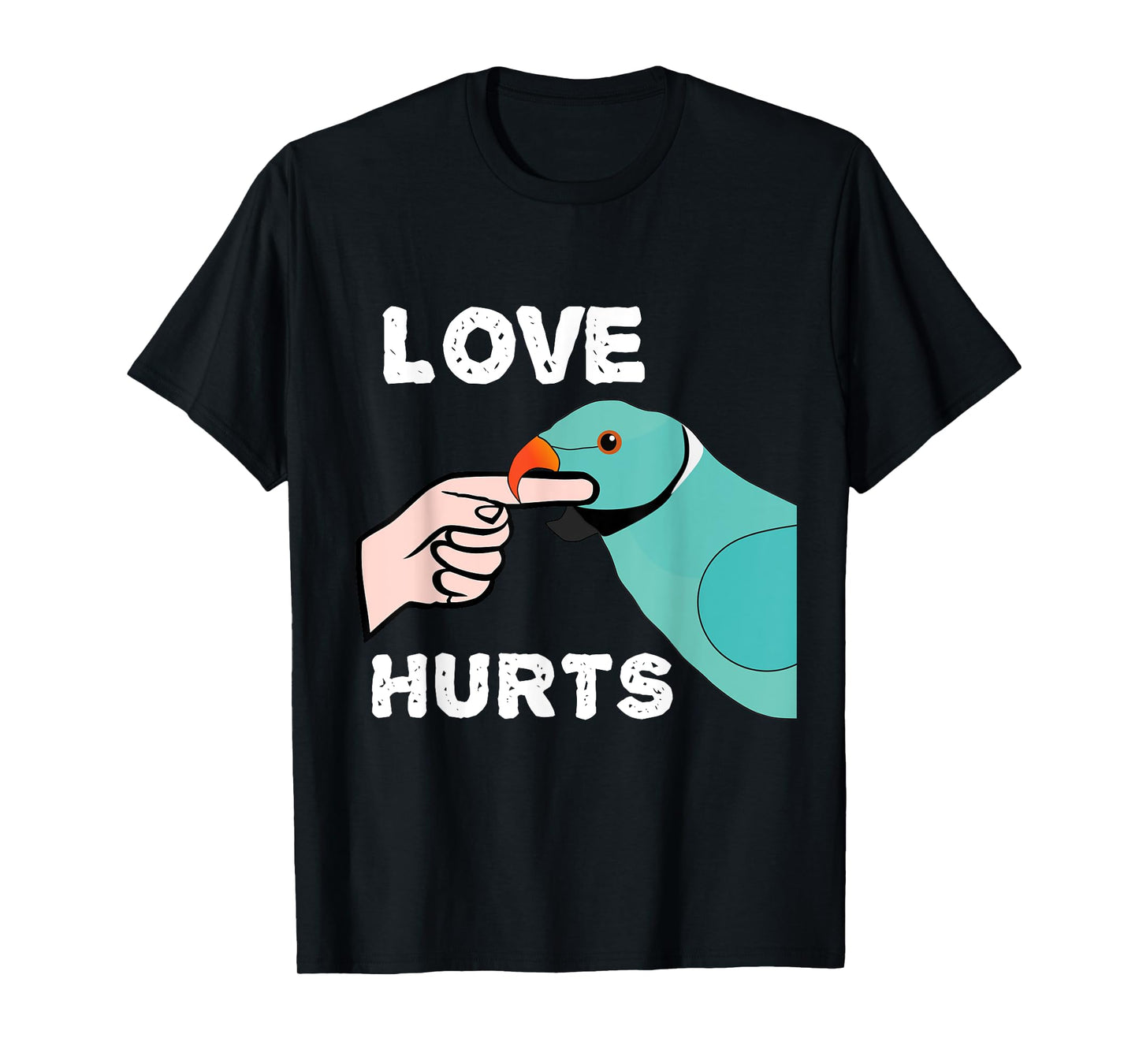 Love Hurts Blue Indian Ringneck Parrot T-Shirt