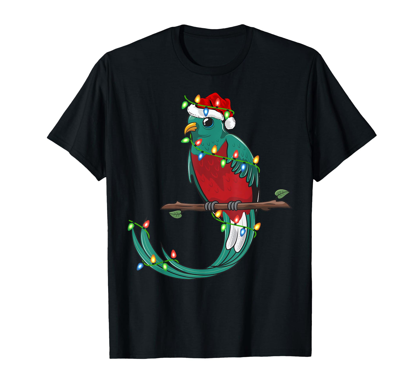 Quetzal Bird Lover Xmas Santa Hat Quetzal Christmas T-Shirt