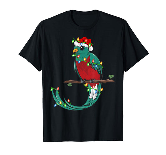 Quetzal Bird Lover Xmas Santa Hat Quetzal Christmas T-Shirt