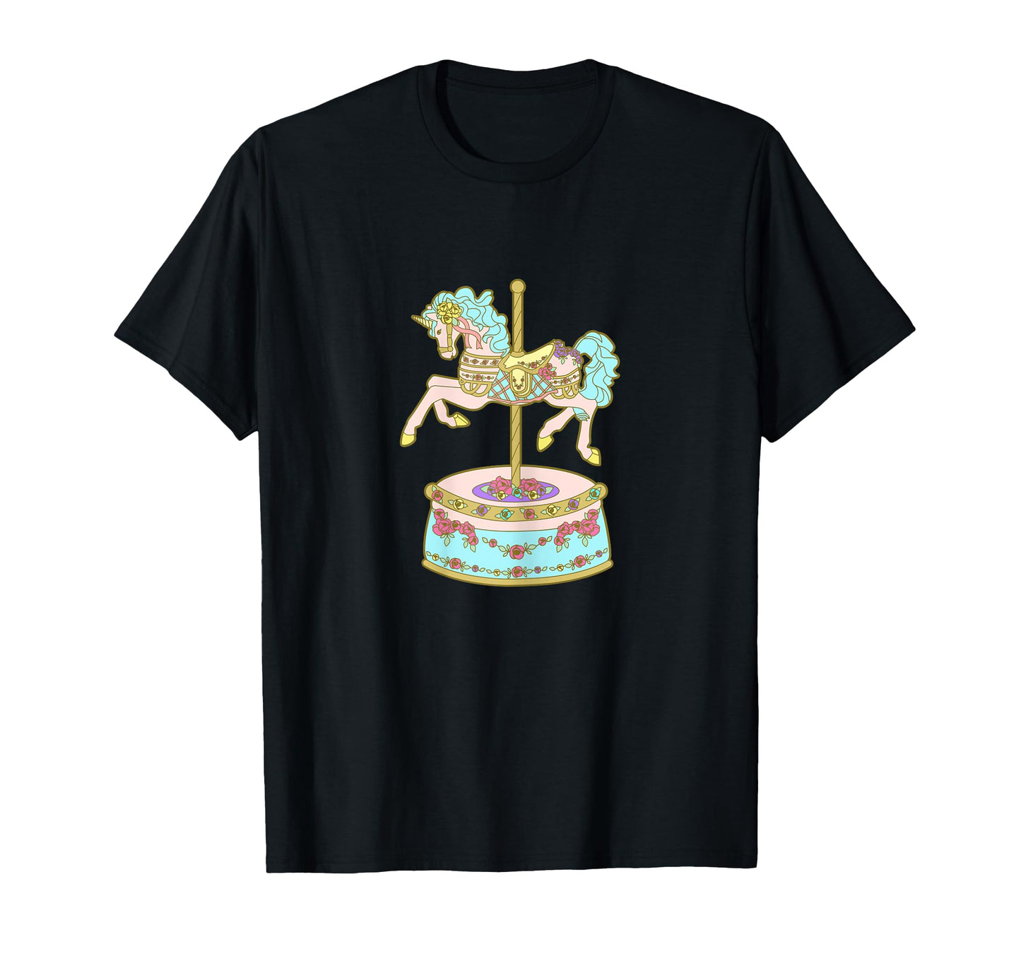Carousel Unicorn Pink Turquoise T-Shirt