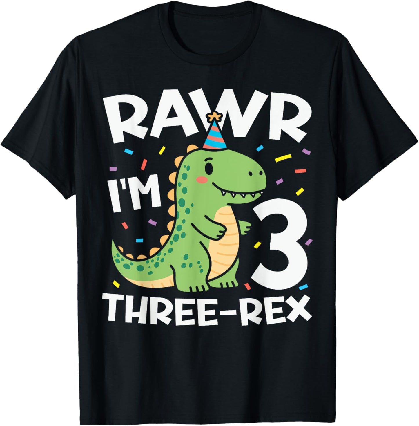 Rawr I'm 3 Cute Three-Rex T-Rex 3rd Birthday Dinosaur Party T-Shirt
