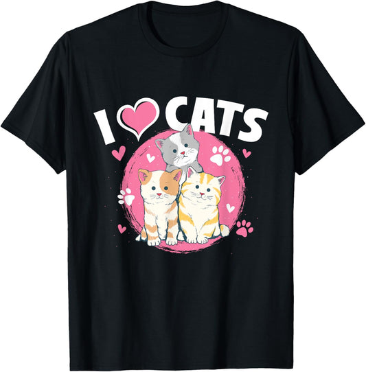 I Love Cats - Feline Animal Lover Pet Owner Veterinarian T-Shirt