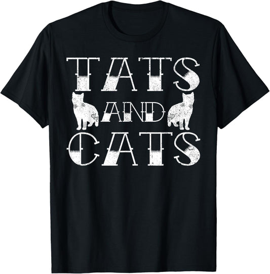 Tats And Cats T-Shirt Kitten & Tattoo Lover Gift T-Shirt