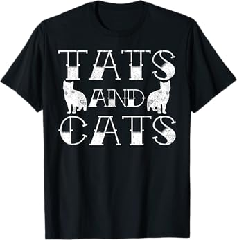 Tats And Cats T-Shirt Kitten & Tattoo Lover Gift T-Shirt
