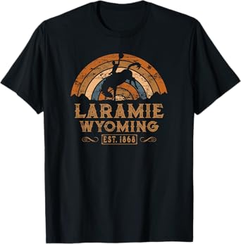 Laramie Wyoming WY Retro Style Rodeo Cowboy T-Shirt