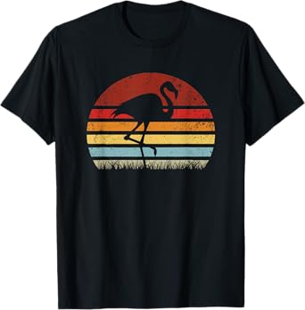 Vintage Sunset Flamingo, Boy Girl Funny T-Shirt