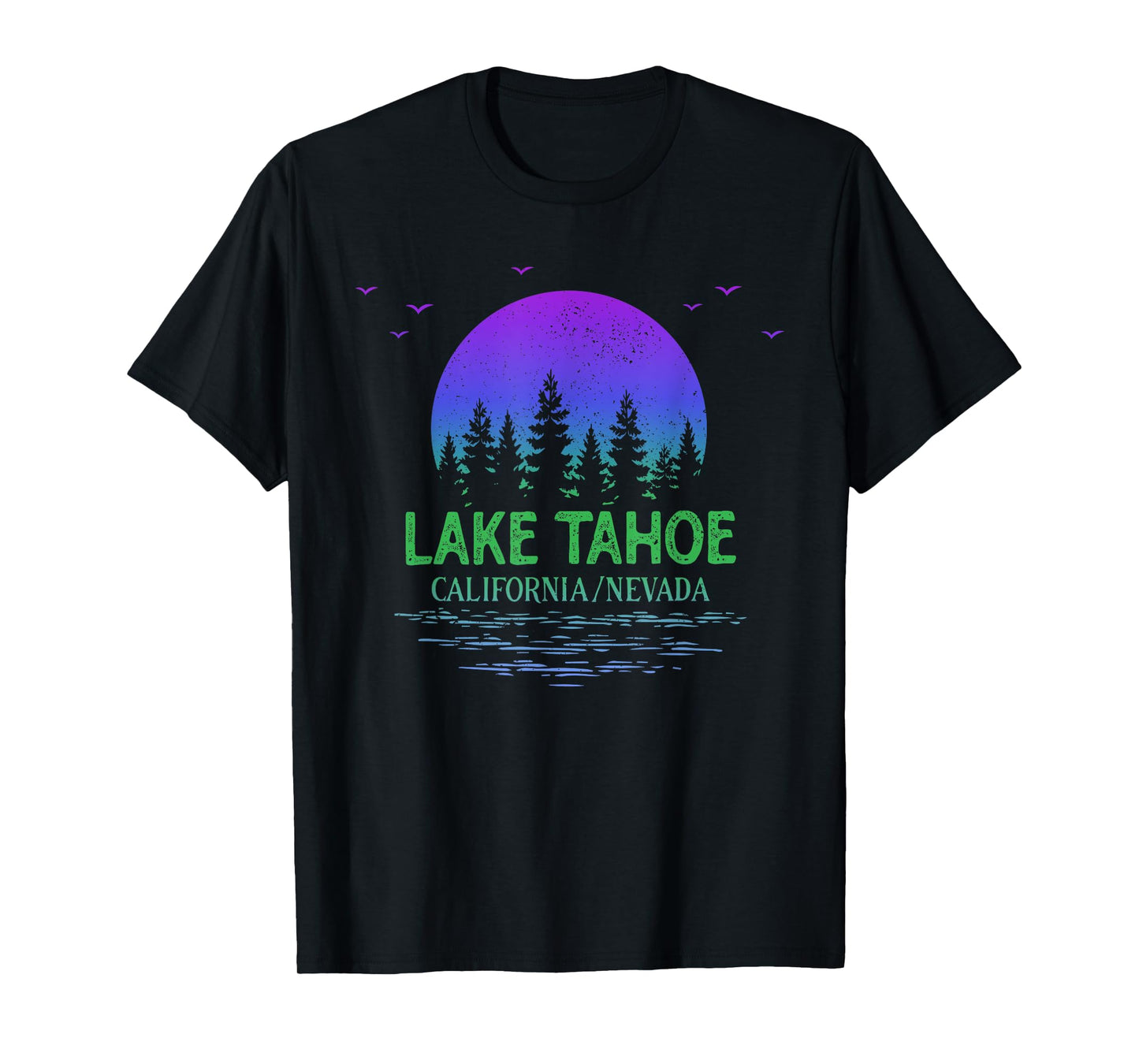 Lake Tahoe California Moon Trees Lake Gradient Souvenir T-Shirt