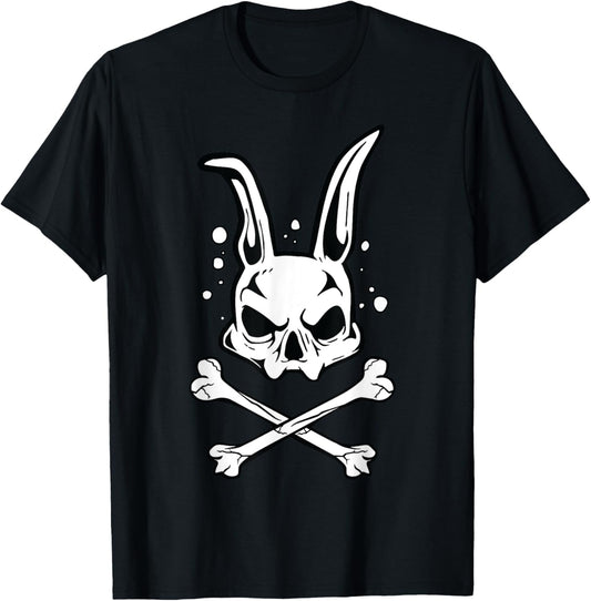 Scary Skull And Crossbones Bad Rabbit Horror Bunny Halloween T-Shirt