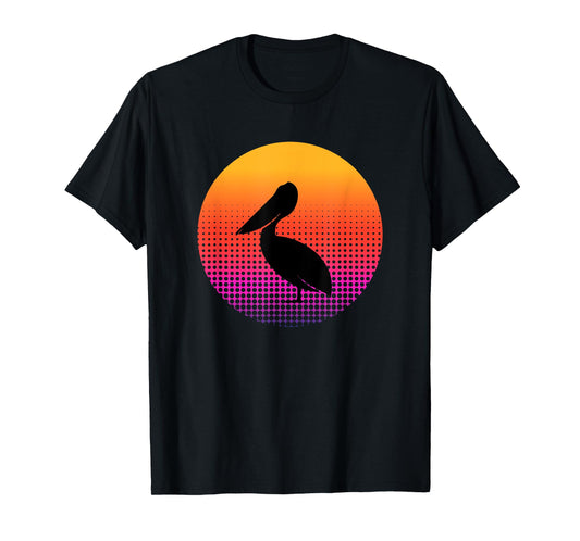 Retro Sunset Pelican Bird Animal Lover Gifts Men Women Youth T-Shirt