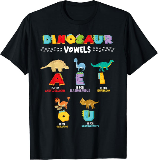 Dinosaur Vowels Alphabet Idea For Women & Teacher Alphabet T-Shirt