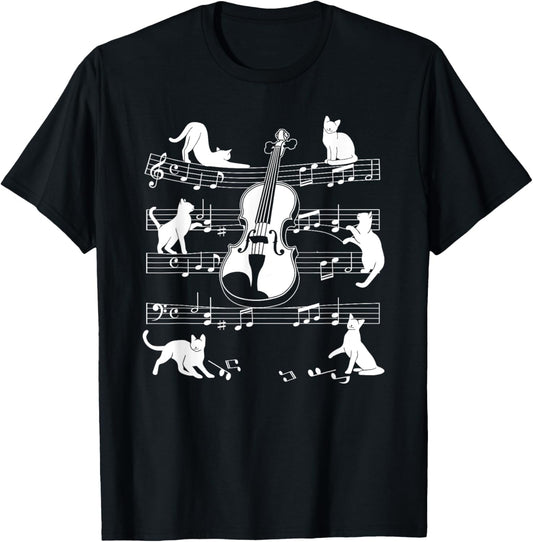 Violinist Cats for Cat loving Violin player T-Shirt