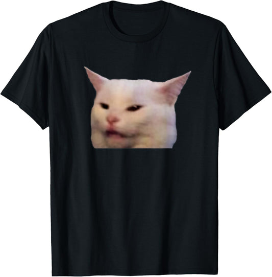 Woman yelling at a cat confused T-Shirt