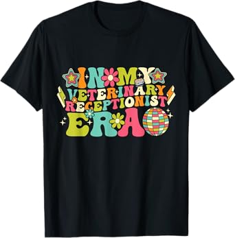 In My Veterinary Receptionist Era Groovy Funny Veterinarian T-Shirt