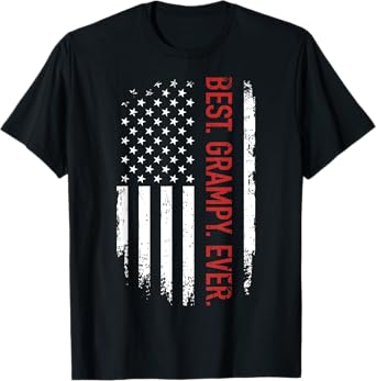 Best grampy ever with us american flag vintage for grandpa Men T-Shirt