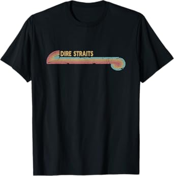 Vintage Retro Line Dire Straits Cassette Stripes Musician T-Shirt