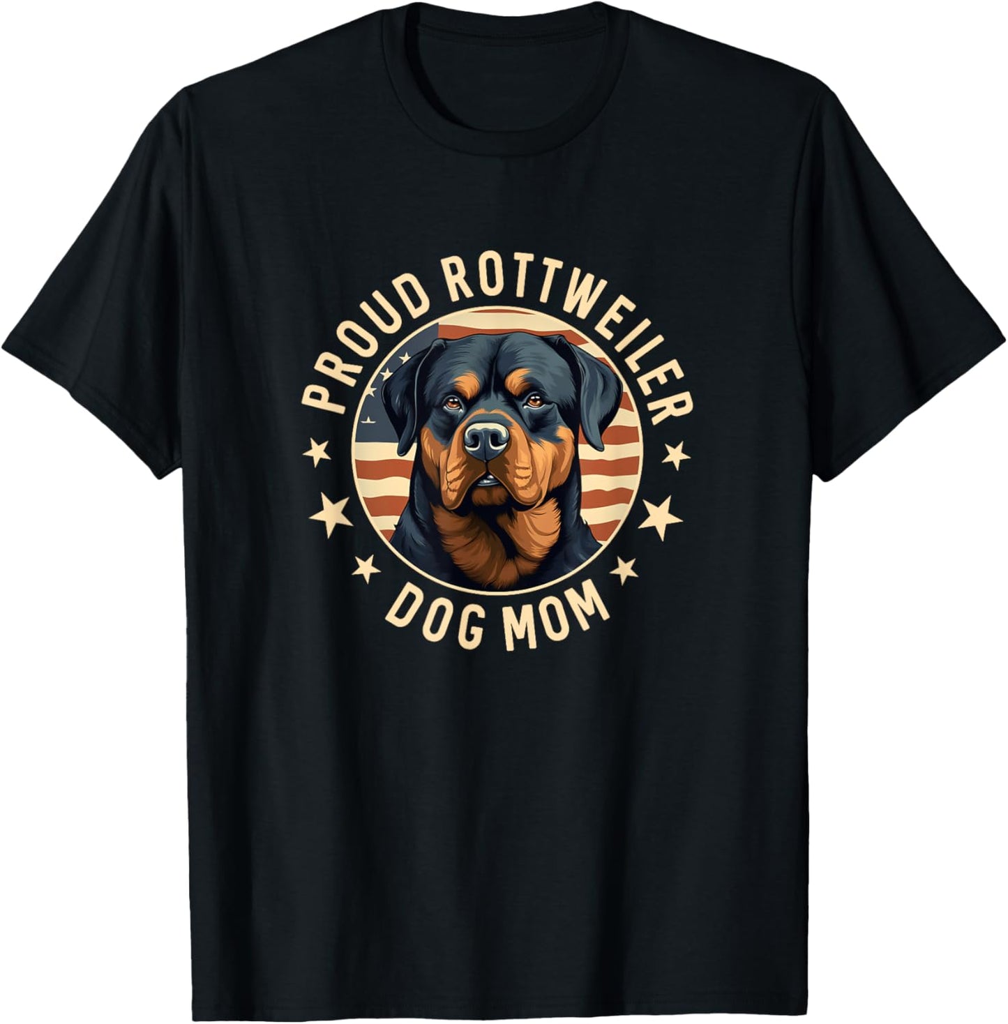 Proud Rottweiler Mom American Flag Patriotic Rottie Mom T-Shirt