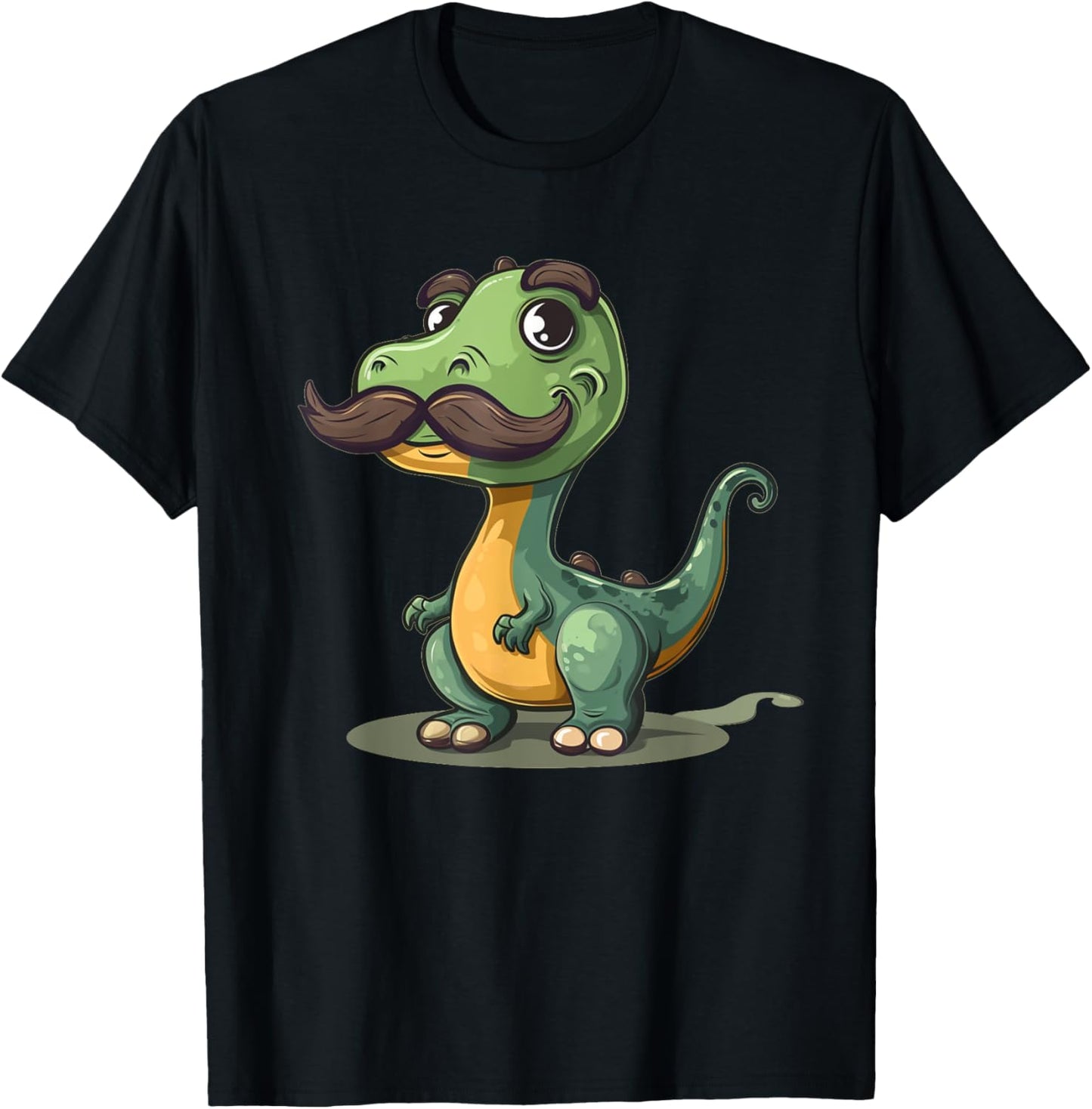 Funny dinosaur with mustache beard for adults and kids T-Shirt