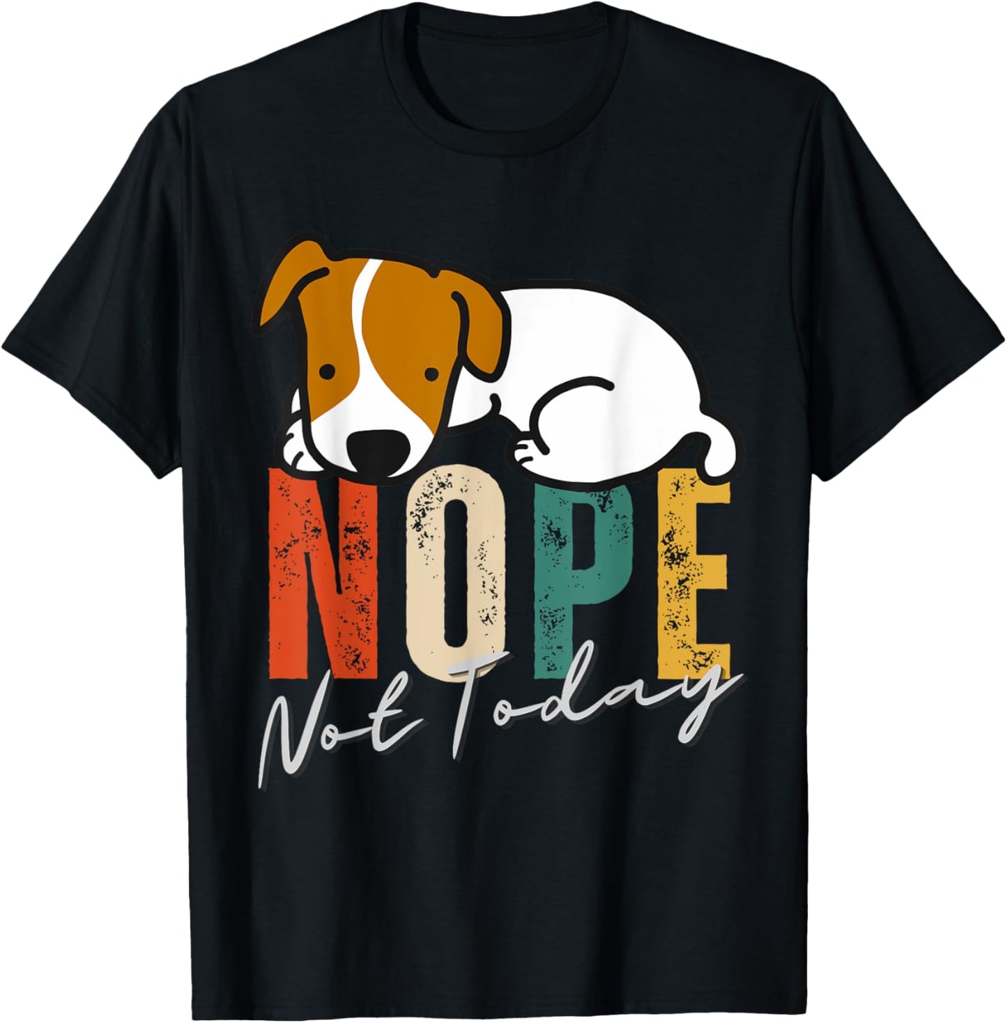 Retro Vintage Funny Jack Russell Nope Not Today Dog Lover T-Shirt