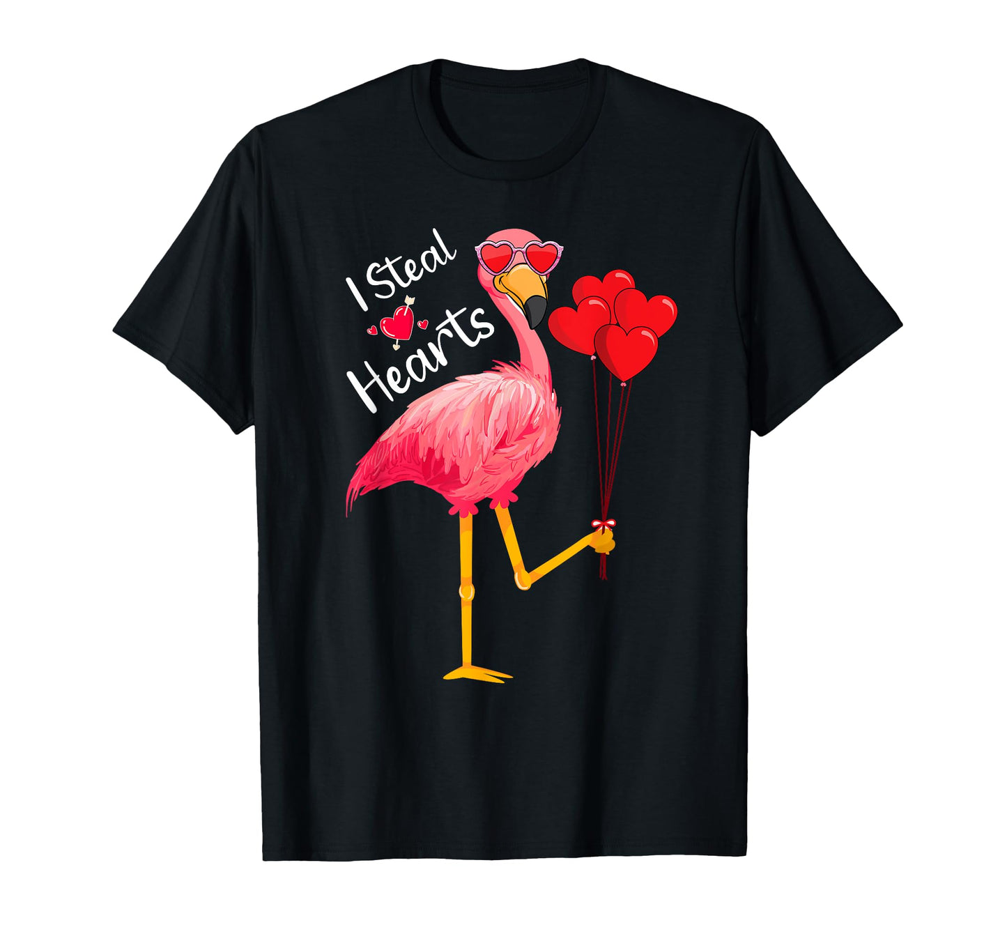 I Steal Hearts - Funny Flamingo Lover Valentine's Day Quotes T-Shirt
