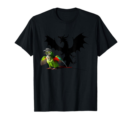 Funny Screaming Green Cheek Conure Parrot Dragon Lover Meme T-Shirt
