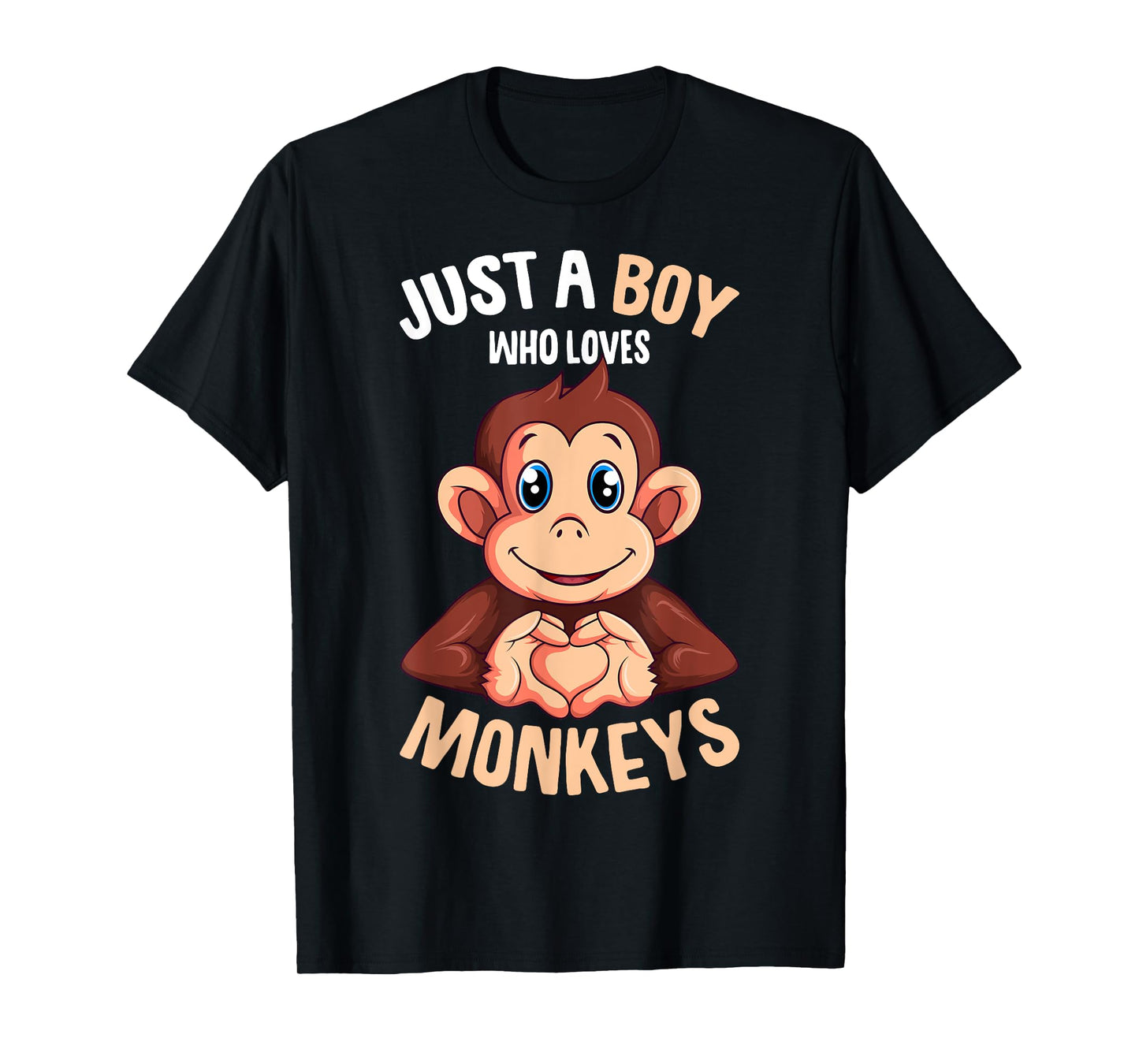 Just A Boy Who Loves Monkeys Boys Kids Monkey T-Shirt
