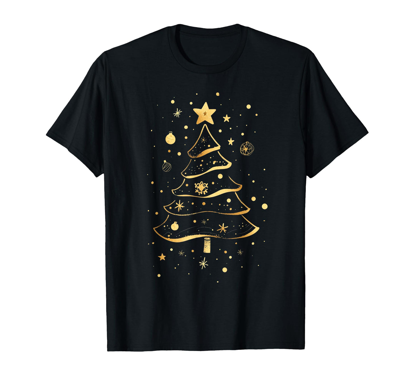 Golden Christmas Tree Design Elegant Sparkle Xmas Christmas T-Shirt