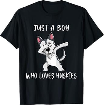 Siberian Husky Puppy Just a Boy Who Loves Husky T-Shirt