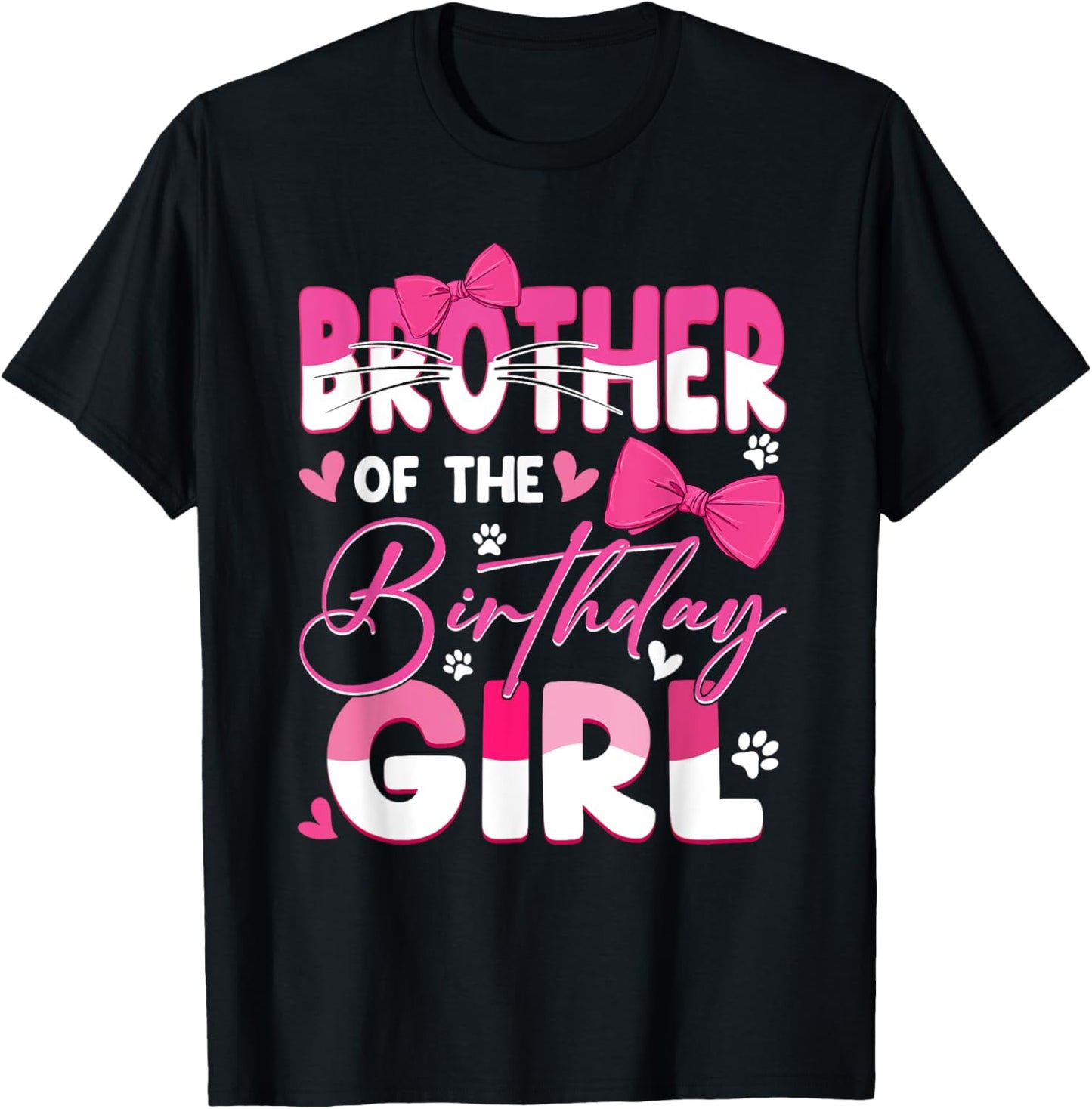 Brother Of The Birthday Girl Cat Kitty Family Matching T-Shirt