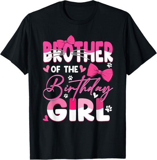 Brother Of The Birthday Girl Cat Kitty Family Matching T-Shirt