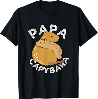 Capybara Animals Pet - Papa Capybara T-Shirt