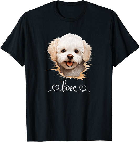 Cute Dog Graphic Love Puppy Bichon Frise Dog T-Shirt