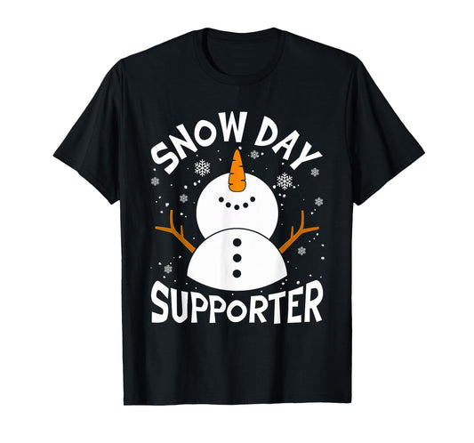 Snow Day Supporter Snowflake Funny Teacher Christmas Pajamas T-Shirt