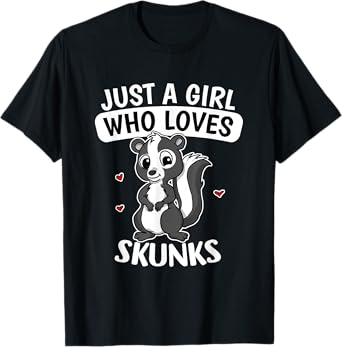 Just A Girl Who Loves Skunks Funny Skunk Costume T-Shirt