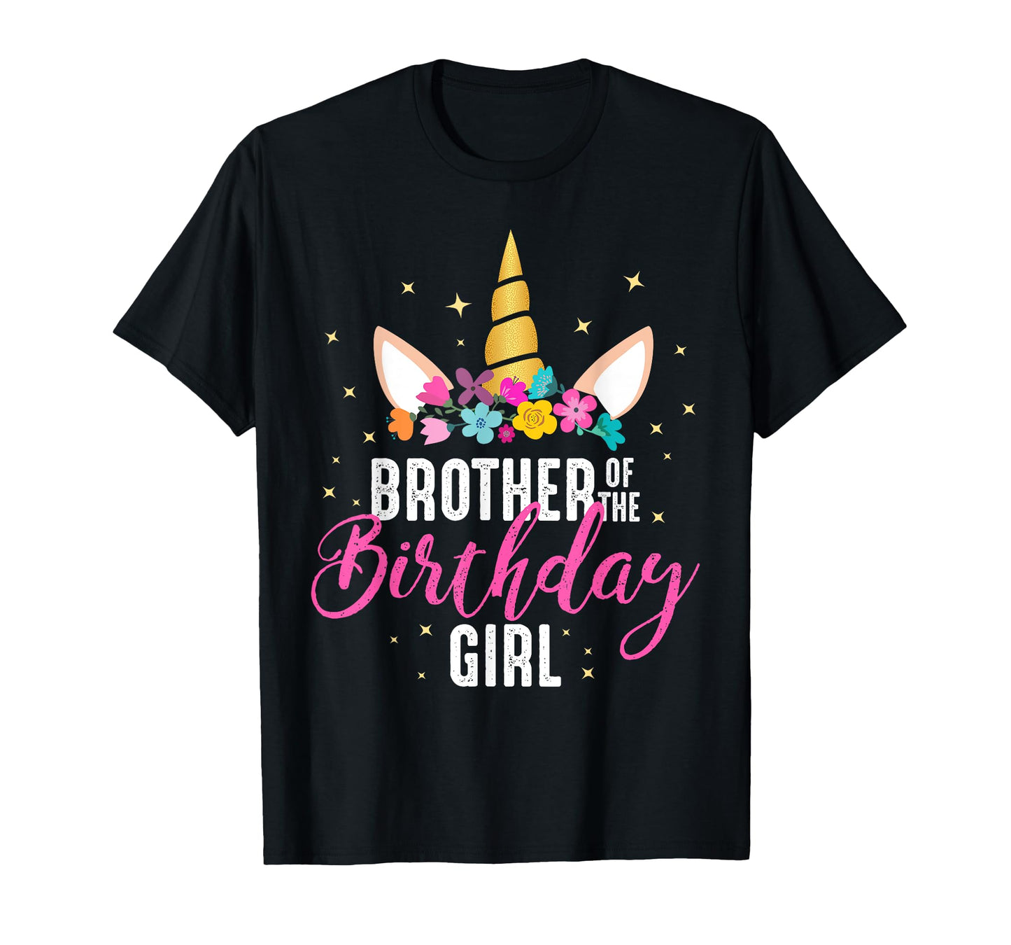 Brother Of The Birthday Girl Sibling Gift Unicorn Birthday T-Shirt