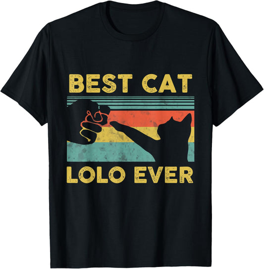 Best Cat Lolo Ever Vintage Cats Happy Father's Day T-Shirt